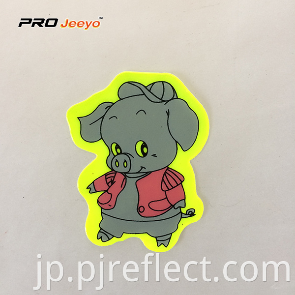 Reflective Adhesive Pvc Pig Shape Stickers For Children Rs Dw006